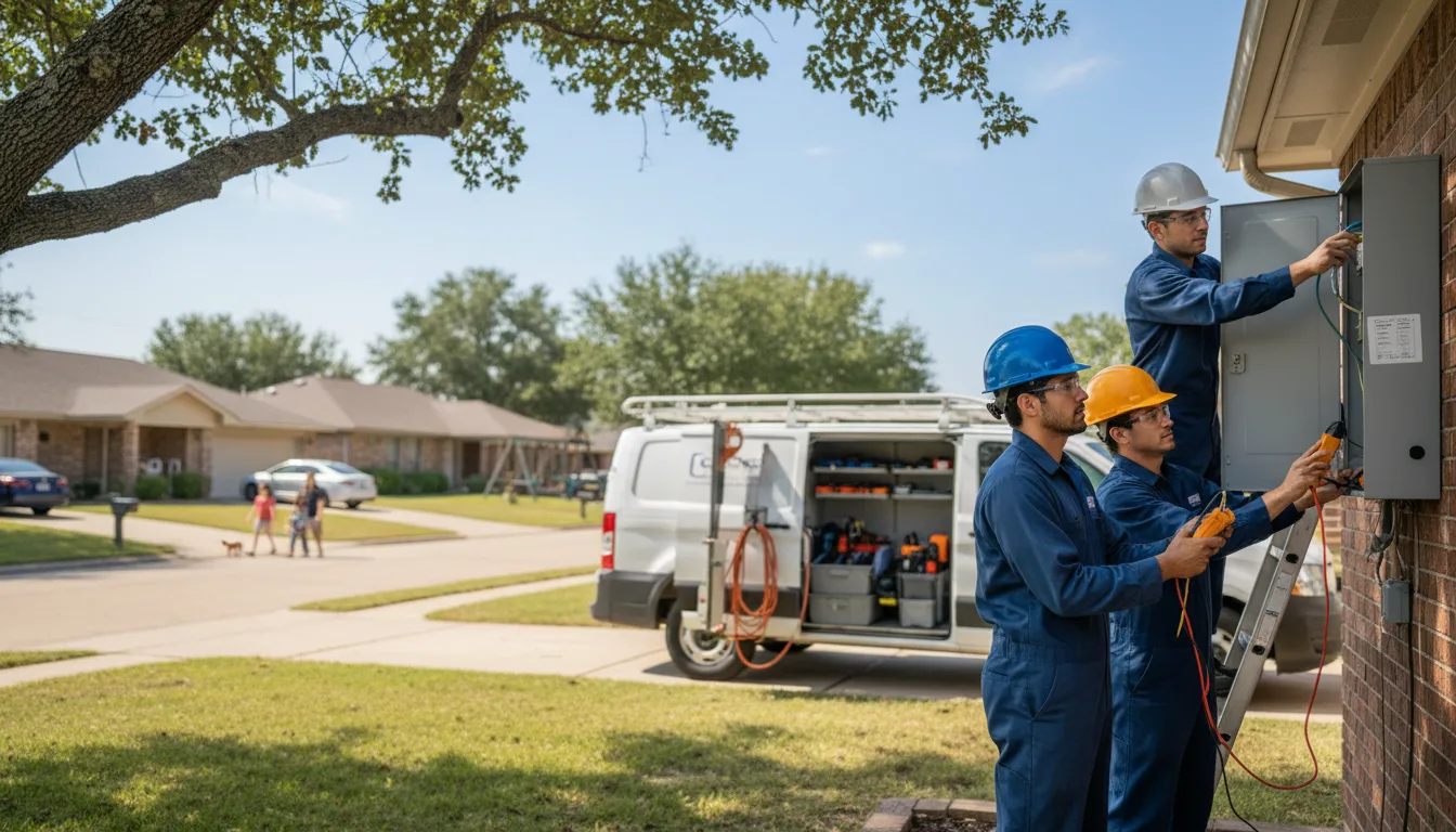 Certified electrician providing emergency electrical services in Amherst, TX